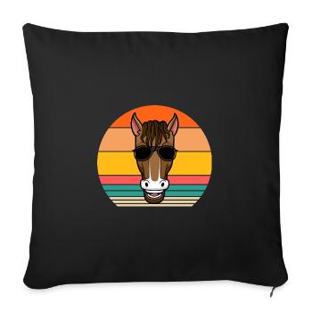 Riding Horse - Sofa pillowcase 17,3'' x 17,3'' (45 x 45 cm) - black - Front
