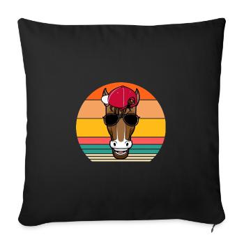 Riding Horse - Sofa pillowcase 17,3'' x 17,3'' (45 x 45 cm) - black - Front