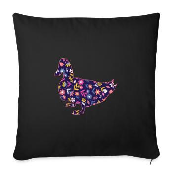 Canards - Housse de coussin décorative 45 x 45 cm - noir - Devant
