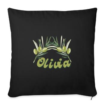 Olivia Vorname - Sofakissenbezug 45 x 45 cm - Schwarz - Vorne
