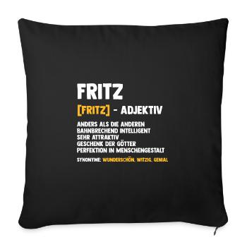 Fritz - Sofakissenbezug 45 x 45 cm - Schwarz - Vorne