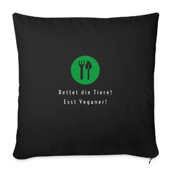 Rettet die Tiere, esst Veganer - Sofakissenbezug 45 x 45 cm - Schwarz - Vorne