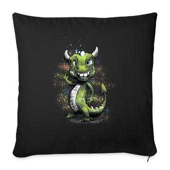 Colored dragon - Sofa pillowcase 17,3'' x 17,3'' (45 x 45 cm) - black - Front