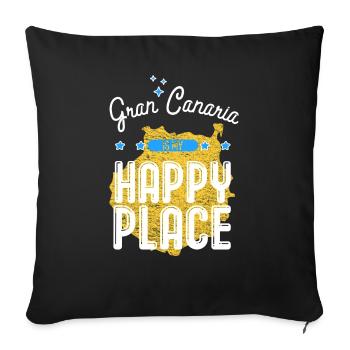 Île de vacances d'été de Gran Canaria - Housse de coussin décorative 45 x 45 cm - noir - Devant