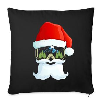 Weihnachtsmann Ski / Snowboard Brille - Sofakissenbezug 45 x 45 cm - Schwarz - Vorne