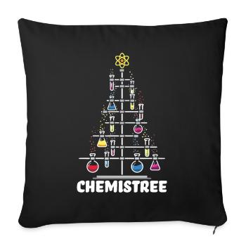 OH Chemistree cadeau de chimie de Noël - Housse de coussin décorative 45 x 45 cm - noir - Devant
