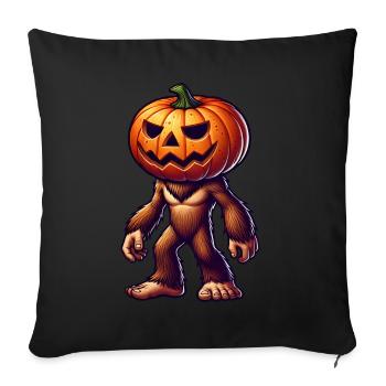 Halloween Bigfoot Sasquatch Pumpkin Head Comic - Sofa pillowcase 17,3'' x 17,3'' (45 x 45 cm) - black - Front