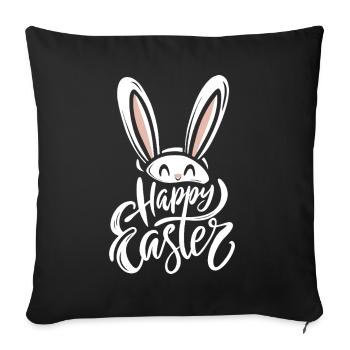 Happy Easter - Easter Bunny - Easter Egg - Gift - Sofa pillowcase 17,3'' x 17,3'' (45 x 45 cm) - black - Front