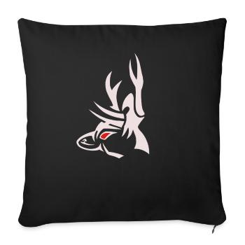 Deer3 1 white - Sofa pillowcase 17,3'' x 17,3'' (45 x 45 cm) - black - Front