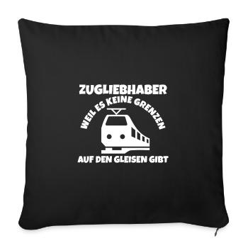 Model Railroad Model Train Train Railroad Railroad Railroad Railroad Model Train Model Train Model T - Sofa pillowcase 17,3'' x 17,3'' (45 x 45 cm) - black - Front