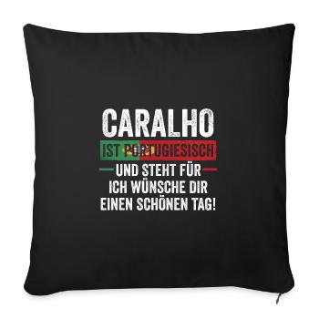 Portugal portugais - Housse de coussin décorative 45 x 45 cm - noir - Devant