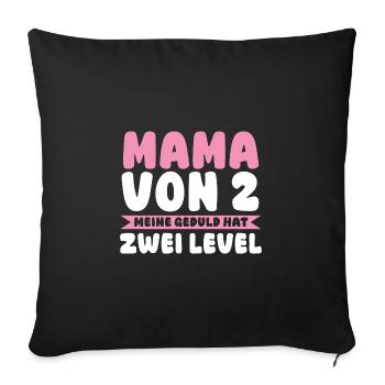 Mama Von 2 Kindern - Sofakissenbezug 45 x 45 cm - Schwarz - Vorne