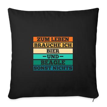 Dog Beer Beagle - Sofa pillowcase 17,3'' x 17,3'' (45 x 45 cm) - black - Front