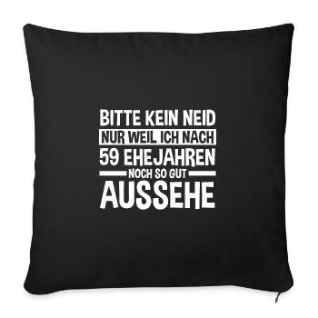 Mariage Mariage de marée 59 ans de mariage - Housse de coussin décorative 45 x 45 cm - noir - Devant