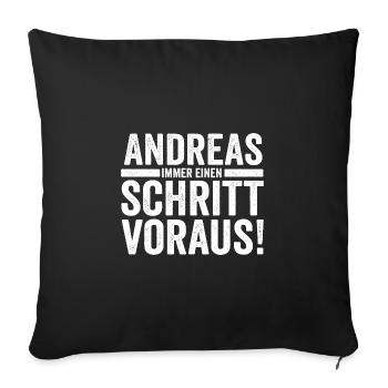 Vorname Andreas - Sofakissenbezug 45 x 45 cm - Schwarz - Vorne