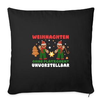 Biscuits de Noël pour la fête de Noël du Père Noël - Housse de coussin décorative 45 x 45 cm - noir - Devant