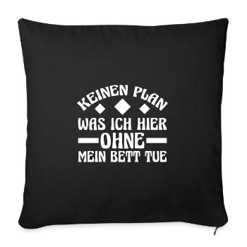 Lève-tard Shlafen paresseux - Housse de coussin décorative 45 x 45 cm - noir - Devant