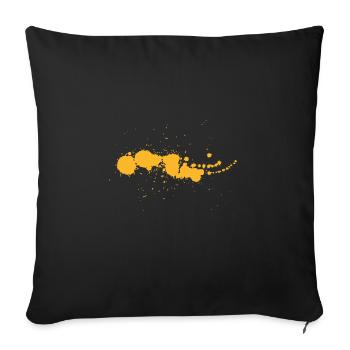 Blob of paint splatter painter gift yellow - Sofa pillowcase 17,3'' x 17,3'' (45 x 45 cm) - black - Front