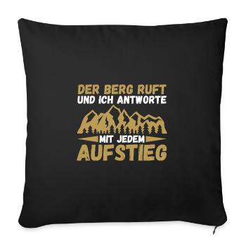 Mountaineer, Hiking, Hiker, Climbing, Mountaineering - Sofa pillowcase 17,3'' x 17,3'' (45 x 45 cm) - black - Front