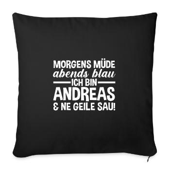 Prénom Andreas - Housse de coussin décorative 45 x 45 cm - noir - Devant