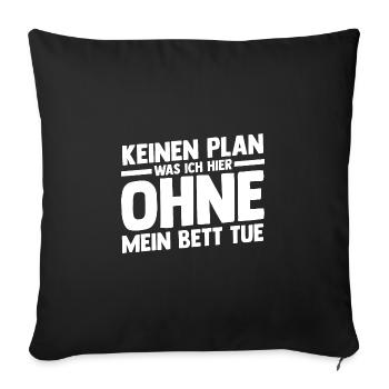 Lève-tard Shlafen paresseux - Housse de coussin décorative 45 x 45 cm - noir - Devant