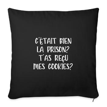 c'était bien la prison - Housse de coussin décorative 45 x 45 cm - noir - Devant