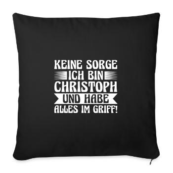 First name Chris Christoph - Sofa pillowcase 17,3'' x 17,3'' (45 x 45 cm) - black - Front