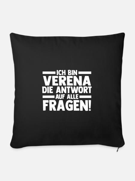 Vorname Einhorn Verena - Sofakissenbezug 45 x 45 cm - Schwarz