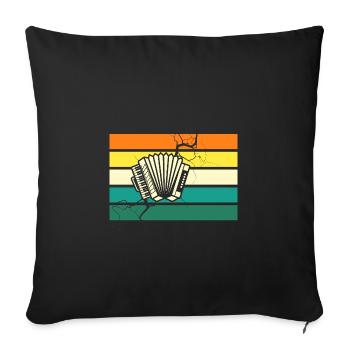 Accordion Player Accordion - Sofa pillowcase 17,3'' x 17,3'' (45 x 45 cm) - black - Front