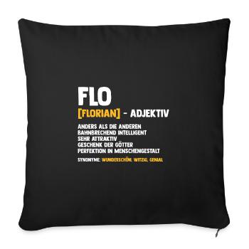 Florian - Sofa pillowcase 17,3'' x 17,3'' (45 x 45 cm) - black - Front