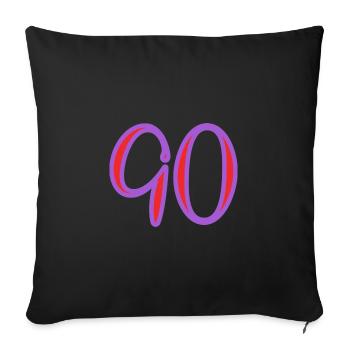90. 90 YEARS. 90TH ANNIVERSARY. 90TH ANNIVERSARY. - Sofa pillowcase 17,3'' x 17,3'' (45 x 45 cm) - black - Front