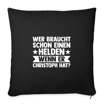 First name Chris Christoph - Sofa pillowcase 17,3'' x 17,3'' (45 x 45 cm) - black - Front