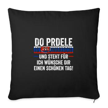 Slovaquie Slovaquie - Housse de coussin décorative 45 x 45 cm - noir - Devant