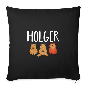 Gamer Zocker Zocken Gaming Holger - Housse de coussin décorative 45 x 45 cm - noir - Devant