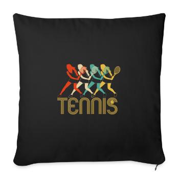 Retro Pop Art Tennis Players,Fan Club Tennis Gifts - Sofa pillowcase 17,3'' x 17,3'' (45 x 45 cm) - black - Front