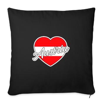 Autriche - Housse de coussin décorative 45 x 45 cm - noir - Devant