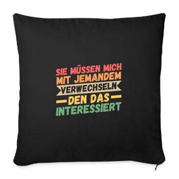 Dictons drôles, collègues de travail, humour de bureau - Housse de coussin décorative 45 x 45 cm - noir - Devant