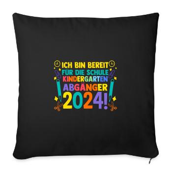 10 Klasse Schulkind Schulanfang Kindergarten Kita - Sofakissenbezug 45 x 45 cm - Schwarz - Vorne