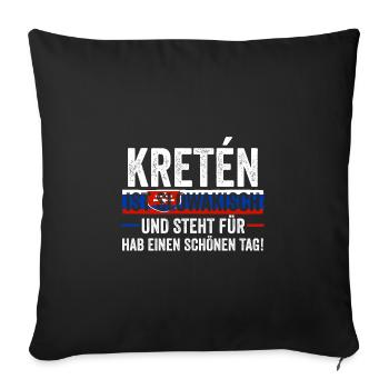 Slovaquie Slovaquie - Housse de coussin décorative 45 x 45 cm - noir - Devant