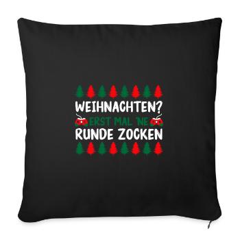 Père Noël Gaming Noël Noël - Housse de coussin décorative 45 x 45 cm - noir - Devant