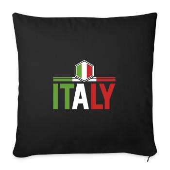 Italia Italian Italian Italy - Sofa pillowcase 17,3'' x 17,3'' (45 x 45 cm) - black - Front