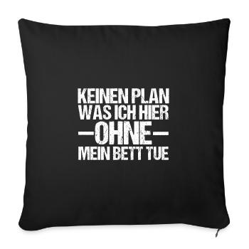 Lève-tard Shlafen paresseux - Housse de coussin décorative 45 x 45 cm - noir - Devant
