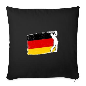 Golfspieler Deutschland Flagge Golf - Sofakissenbezug 45 x 45 cm - Schwarz - Vorne