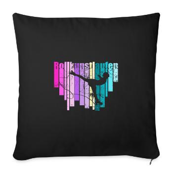 Roll-art, patineuse en avion - Housse de coussin décorative 45 x 45 cm - noir - Devant
