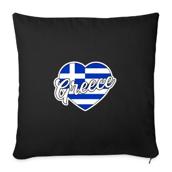 Greece - Sofa pillowcase 17,3'' x 17,3'' (45 x 45 cm) - black - Front
