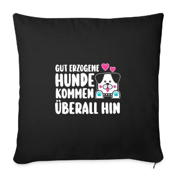 Chien Propriétaire de chien Propriétaire de chien Dresseur de chiens Chiens - Housse de coussin décorative 45 x 45 cm - noir - Devant