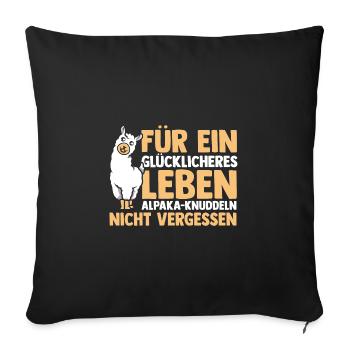 Alpaga - Housse de coussin décorative 45 x 45 cm - noir - Devant