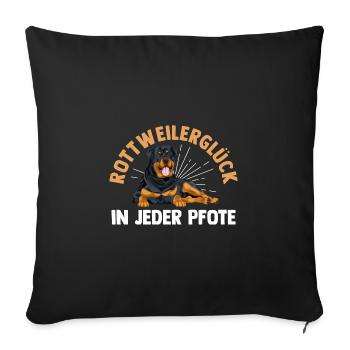 Dog Rottweiler - Sofa pillowcase 17,3'' x 17,3'' (45 x 45 cm) - black - Front