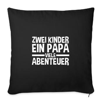Dad of 2 children - Sofa pillowcase 17,3'' x 17,3'' (45 x 45 cm) - black - Front
