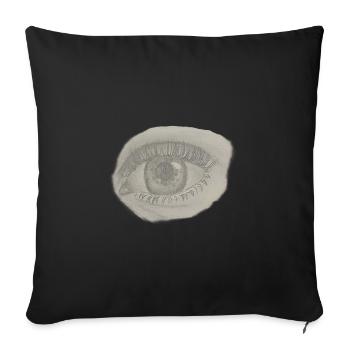 Realistic Eye Drawing - Pencil - Sofa pillowcase 17,3'' x 17,3'' (45 x 45 cm) - black - Front